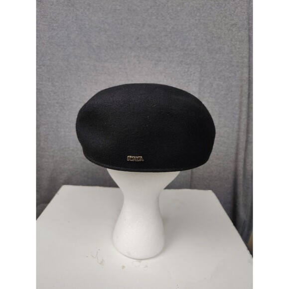 SCALA Dorfman Pacific Cap Newsboy Hat Black Wool Mens XL - Picture 4 of 7